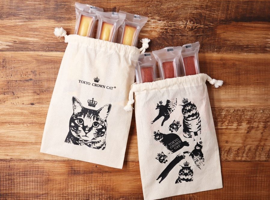 「ロングフィナンシェ3本入巾着袋」2種セット　TOKYO CROWN CATから期間限定価格で販売